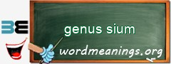 WordMeaning blackboard for genus sium